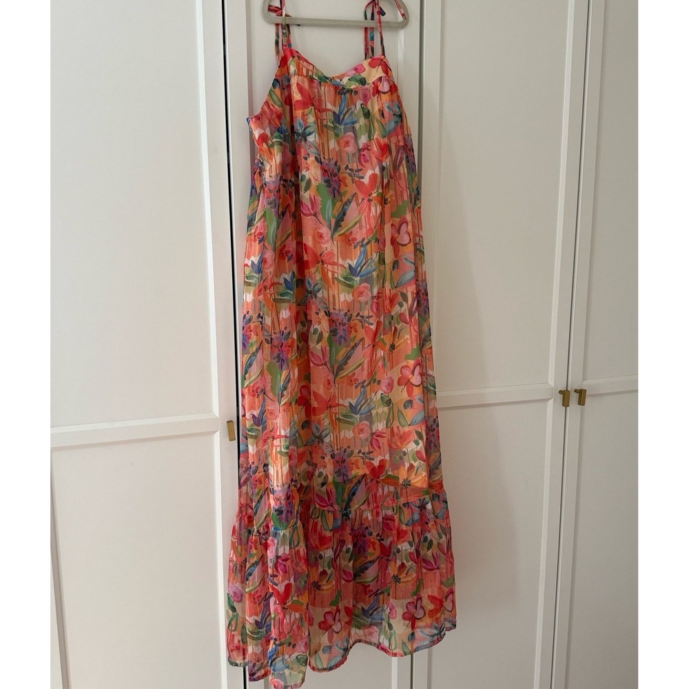 World Market women's colorful floral maxi dress large/XL